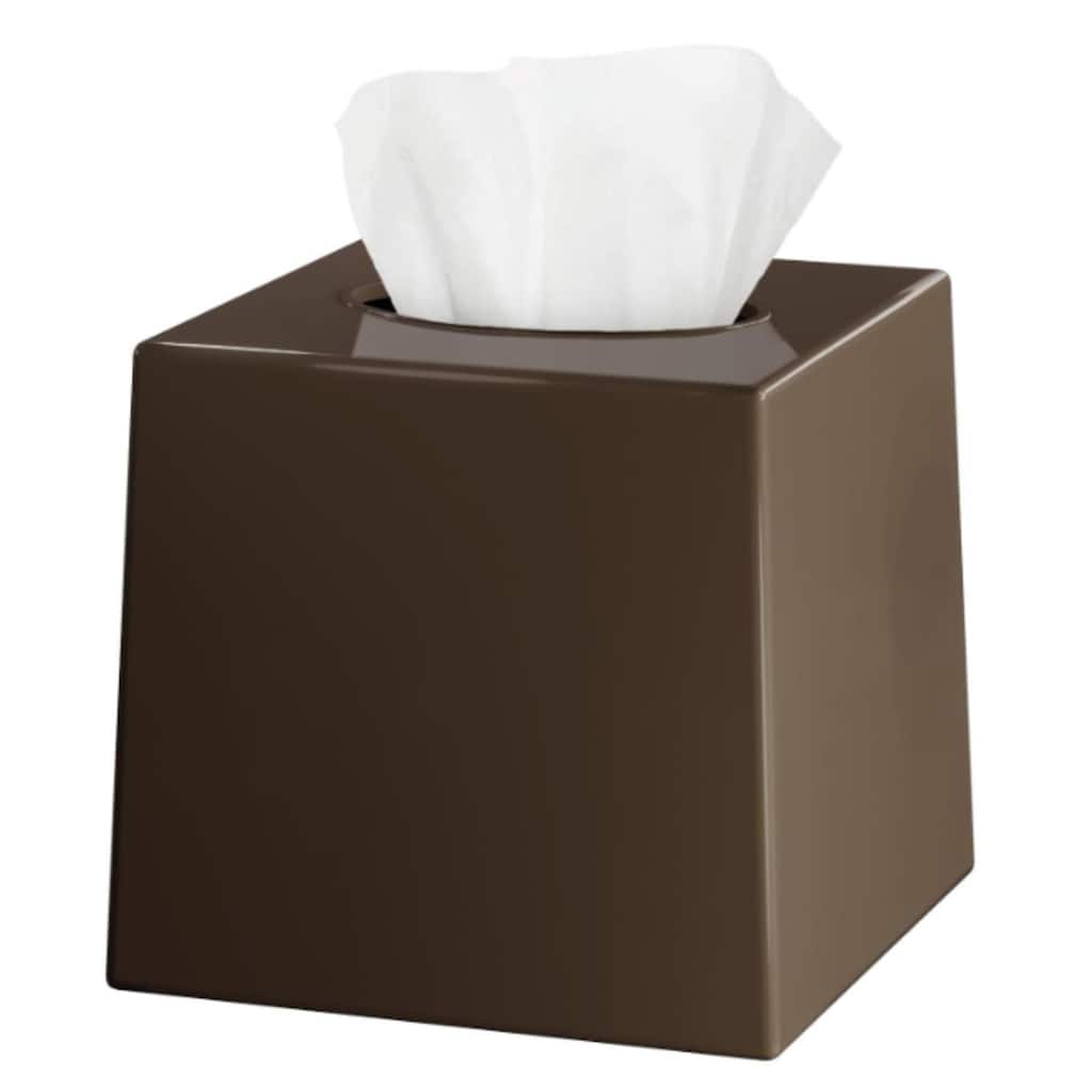 DWËLLZA HOME Square Bronze Plastic Tissue Box Cover