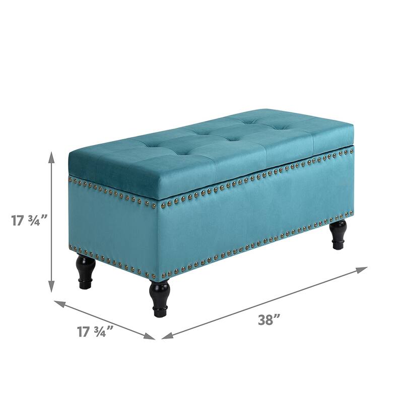 Maypex 38 Inch Soft Velvet Upholstery Storage Bench with Flip Top - 38"