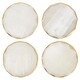 preview thumbnail 6 of 5, 4 Pack Natural Selenite Crystal Coasters for Drinks, Geode Slices with Gold Painted Edge (3.75-4 In)