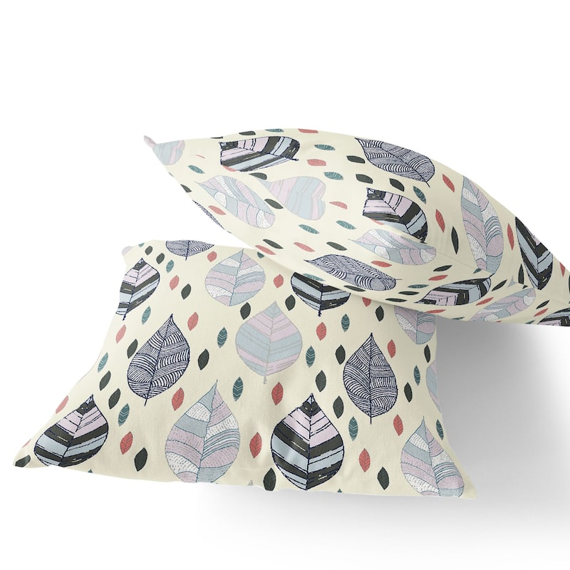 HomeRoots Set of Two 16" X 16" Green and Yellow Blown Seam Botanical Indoor Outdoor Throw Pillow - 16.00' X '16.00' X '5.00