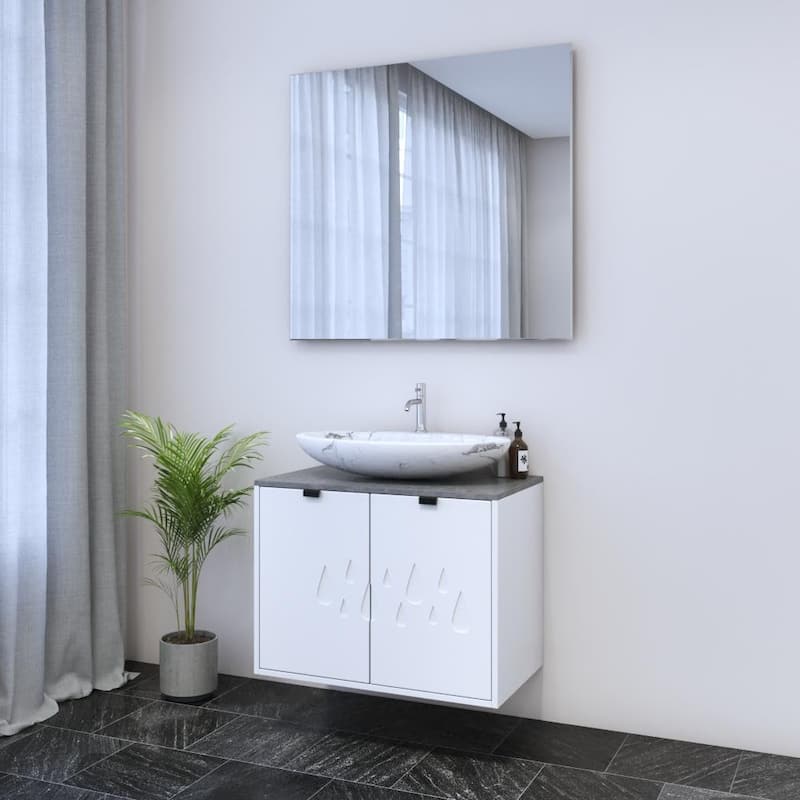 Teardrop 2D 80 Floating Bathroom Vanity (32" Width)