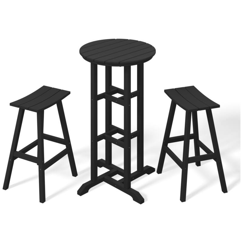 Laguna Hdpe All Weather Outdoor Patio Bistro Bar Set (3-Piece Set)