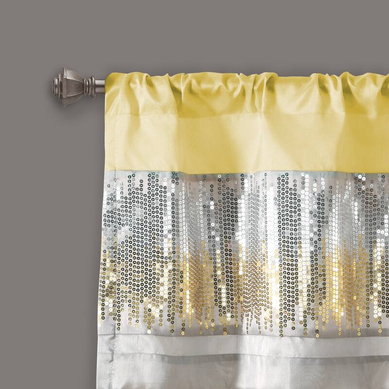 Lush Decor Night Sky Sequins Embroidery Valance - 18" x 52"