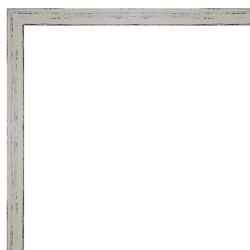 Amanti Art Shiplap White Narrow Framed Magnetic Board