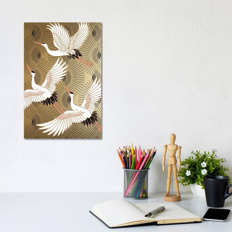 iCanvas "Crane Japenese II" by Nikki Chu Canvas Print - 12x8x0.75