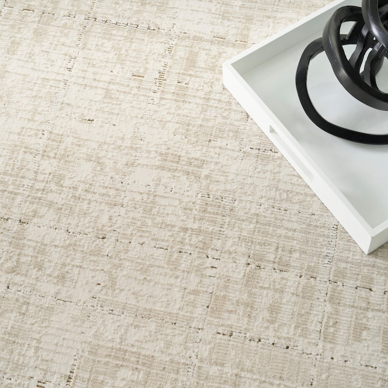 DKNY Grand Street Indoor only Beige Abstract Area Rug