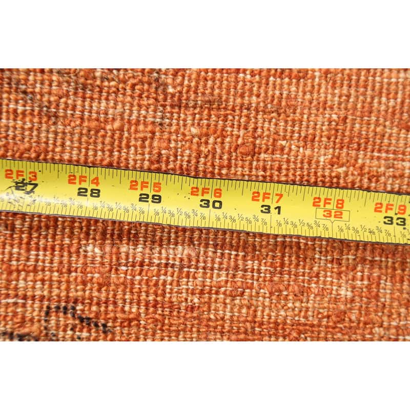 Orange Gabbeh Kashkoli Oriental Wool Runner Rug Hand-knotted Carpet - 2'7" x 9'10"