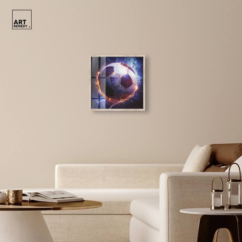 Electrify Soccer Ball Shadowbox by Art Remedy
