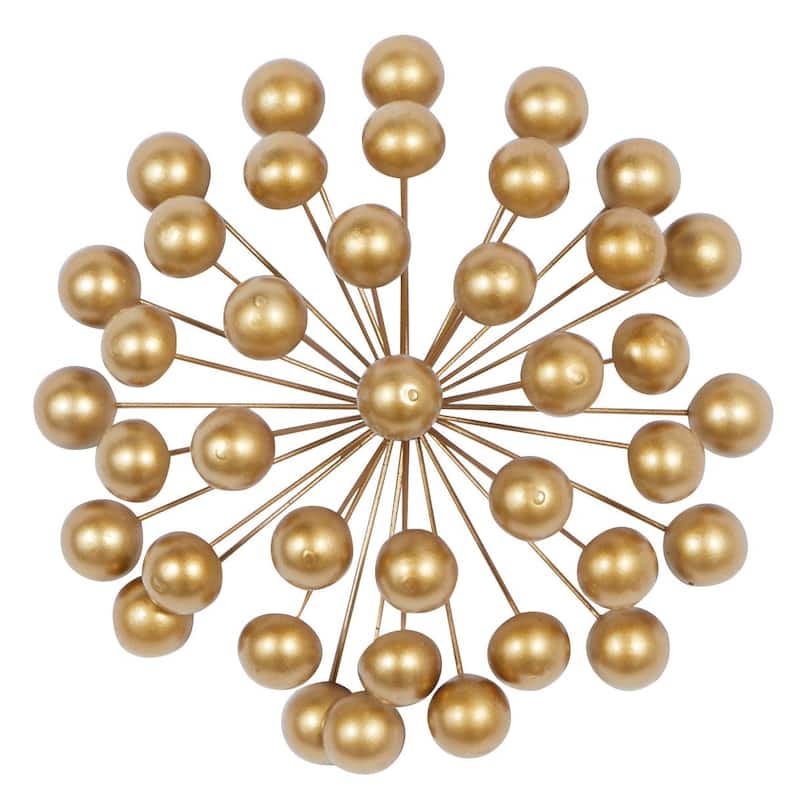 Metal Starburst Home Wall Decor with Orb Detailing - Gold - CosmoLiving by Cosmopolitan - Gold