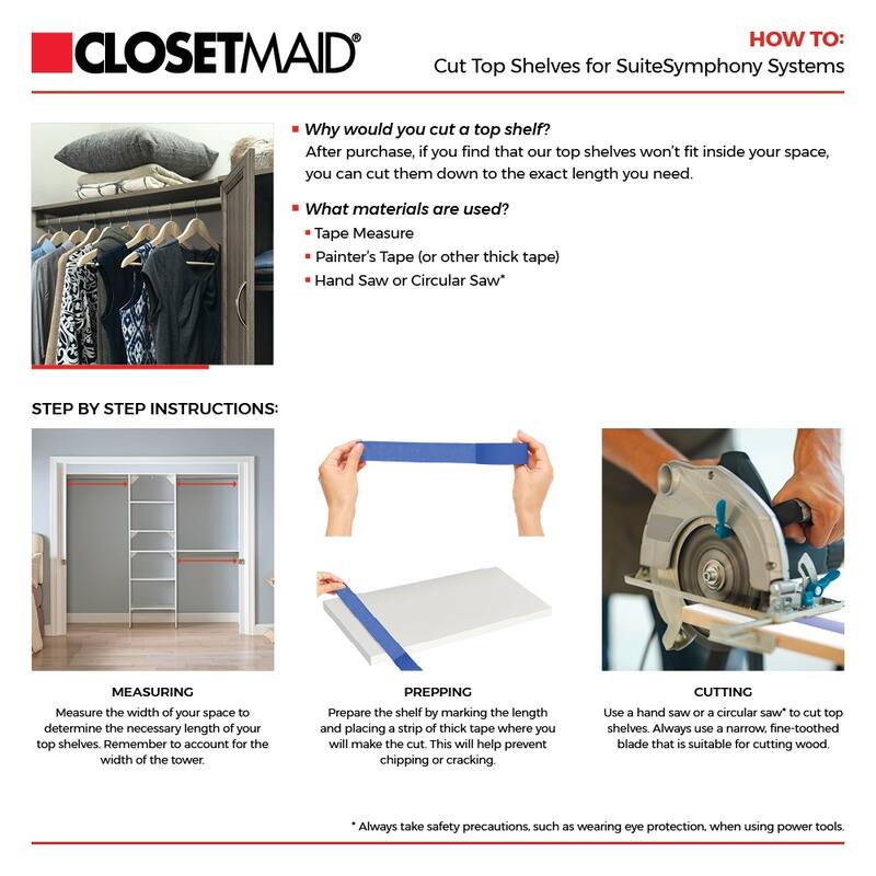 ClosetMaid SuiteSymphony 47.7-inch Wide Top Shelf