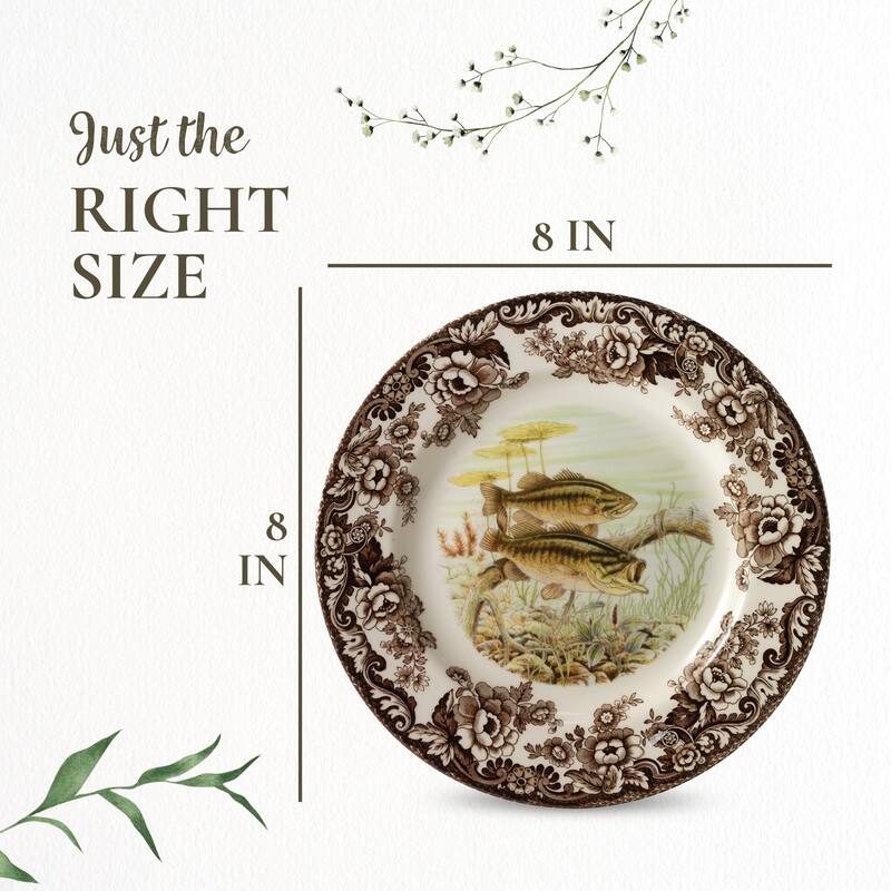 Spode Woodland Fish Motif Salad Plate