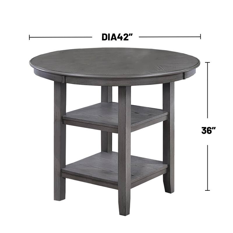 5 Piece Counter Height Dining Set with 2 Open Shelves