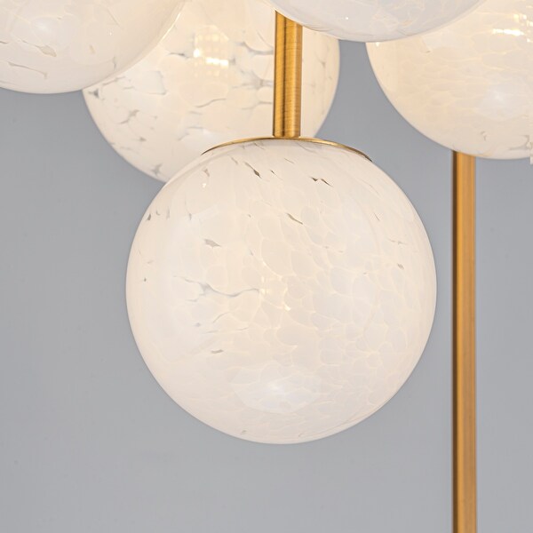 Diana 5 Light Contemporary Foyer Hall Lantern Pendant Light Art Deco Marbleized Glass Shades 18 in.Wide On Sale Bed Bath Beyond 42348809