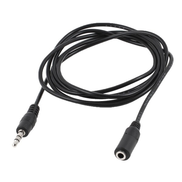 Unique Bargains 1.5M 3.5mm Male to Female Headphones Earphones Extension Cable Lead Black