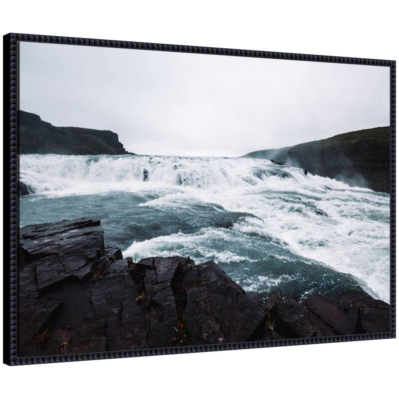 Kate and Laurel Sylvie Slated Waters Framed Canvas by Alicia Abla - 33x23 - Black