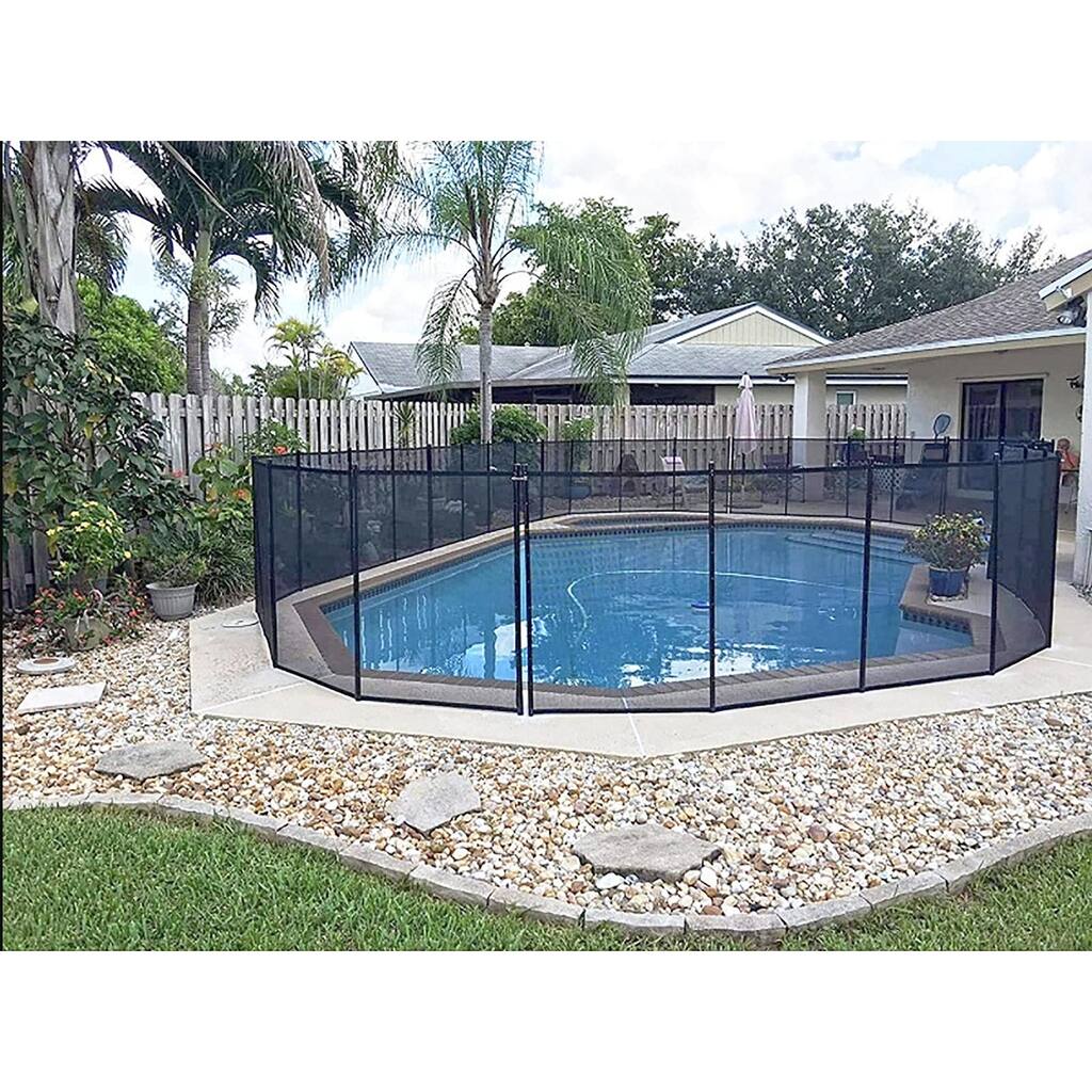 12x4Ft Outdoor Pool Fence With Section Kit,Removable Mesh Barrier