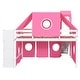 preview thumbnail 11 of 34, Full Loft Bed with Castle Tent & Tower and Solid Wood Frame, 400lb Capacity, Playhouse Design