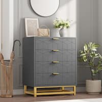 sachin and babi light blue dress Gray Dresser for Bedroom, Chests of Drawers, 4 Drawer Dresser for Closet,  Living Room,Entranway
