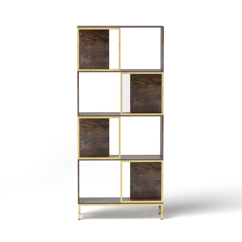 Vintage Storage Rack with Open Shelves 4-Tier Bookcase,Display Wooden Shelves for Living Room,Bathroom,Balcony,Kitchen