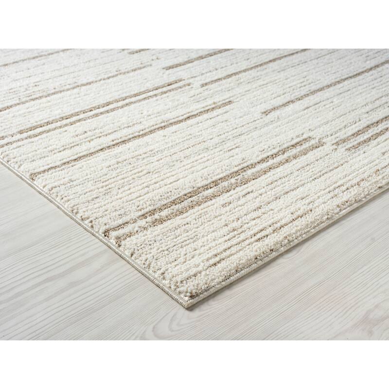 Terra by Obeetee Wilds Broken Stripe Natural Rug