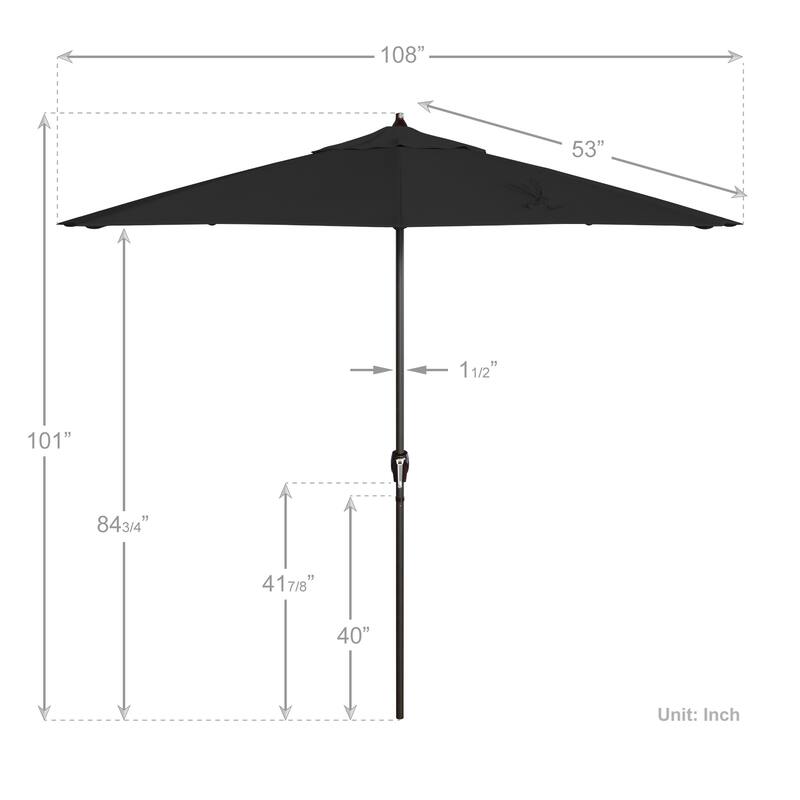 North Bend 9-foot Round Auto-tilt, Bronze Finish, Sunbrella Patio Umbrella by Havenside Home