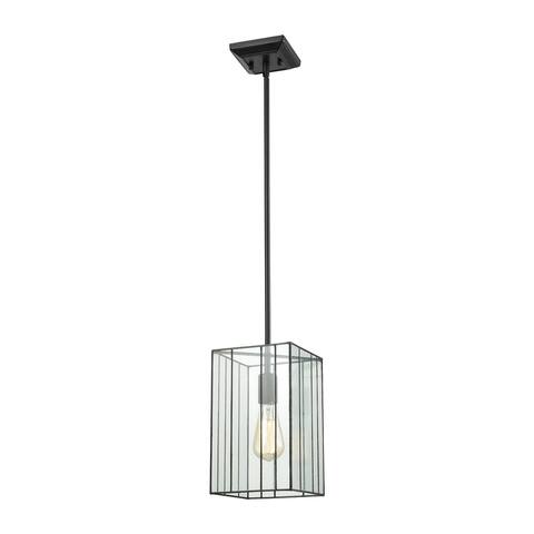 Lucian 1-Light Mini Pendant in Oil Rubbed Bronze with Clear Glass - Includes Adapter Kit