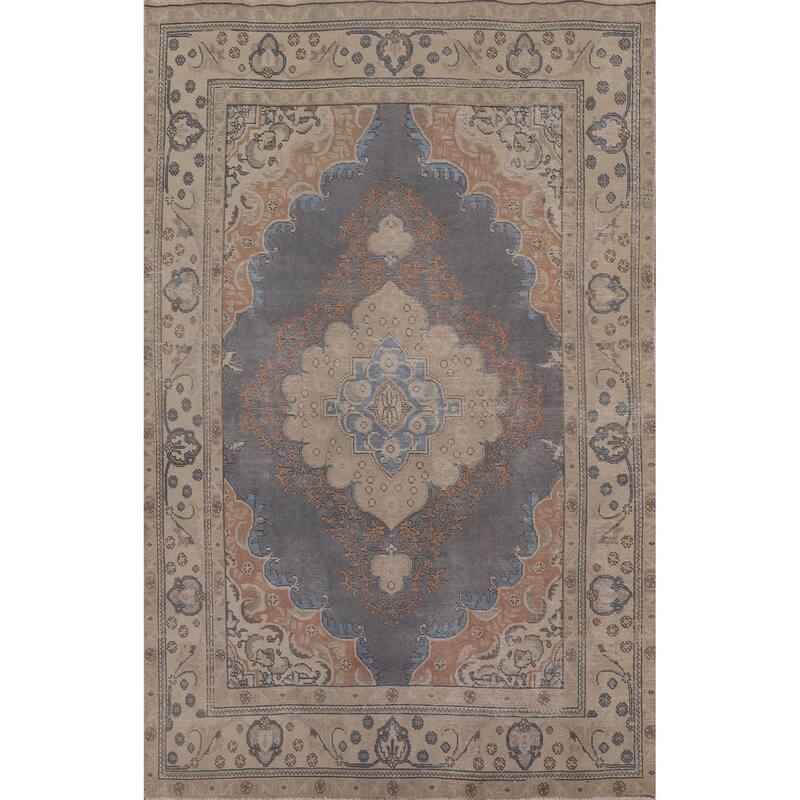 Over-Dyed Tabriz Persian Antique Area Rug Handmade Wool Carpet - 6'7" x 9'6"