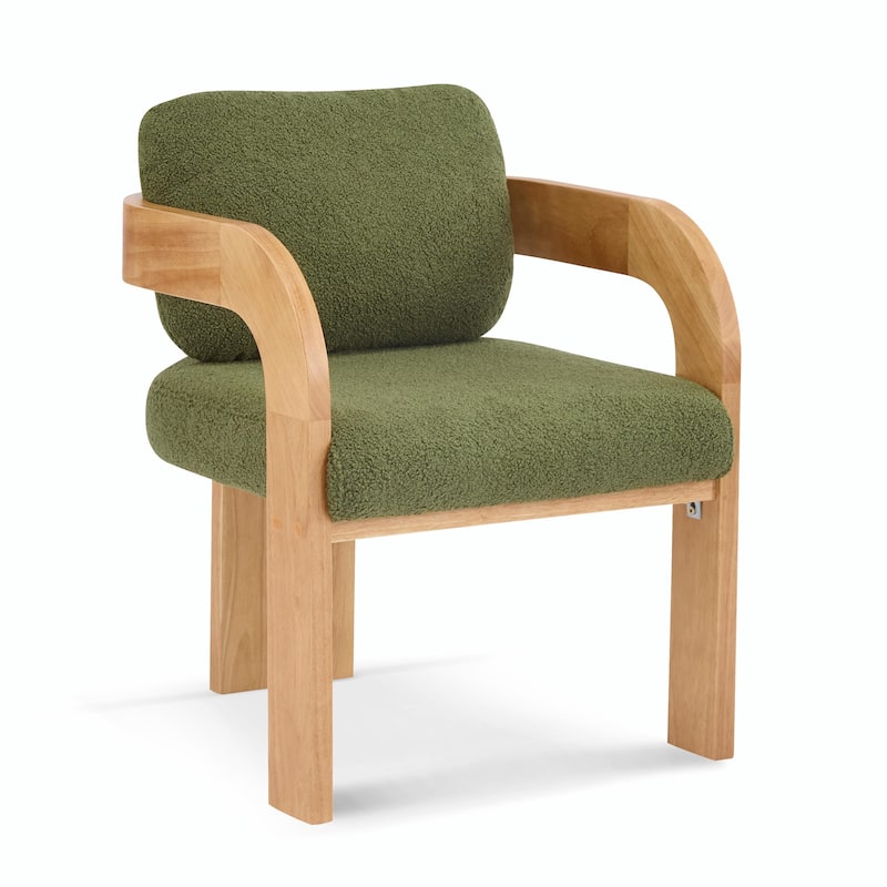 2-Pack Dining Chairs - Fabric with Pillow Back, Solid Wood Frame