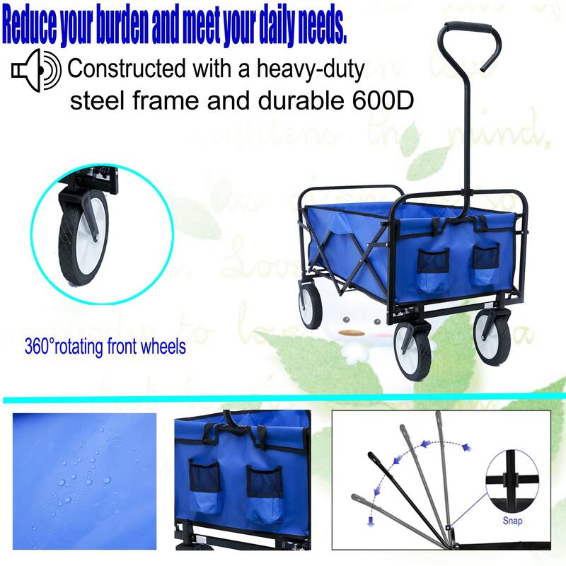 Multifunctional Folding Cart with 360° Rotating Wheels