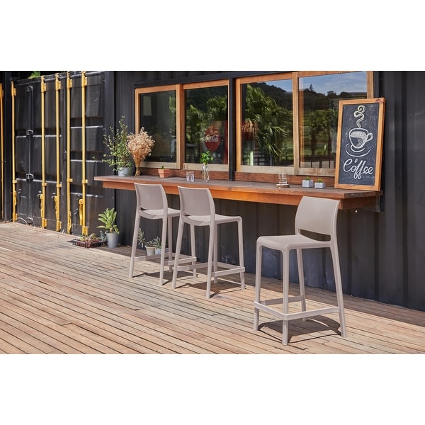 Sensilla Resin Stackable Counter height Bar Stools Set of 2 Bed