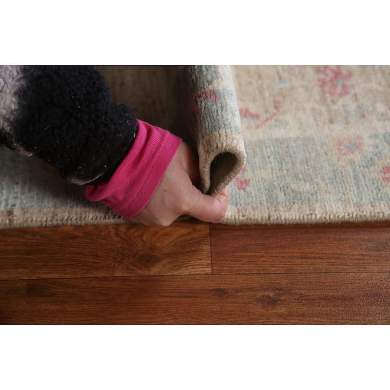Vegetable Dye Art Deco Oriental Wool Runner Rug Hand-knotted Carpet - 2'10" x 11'7"