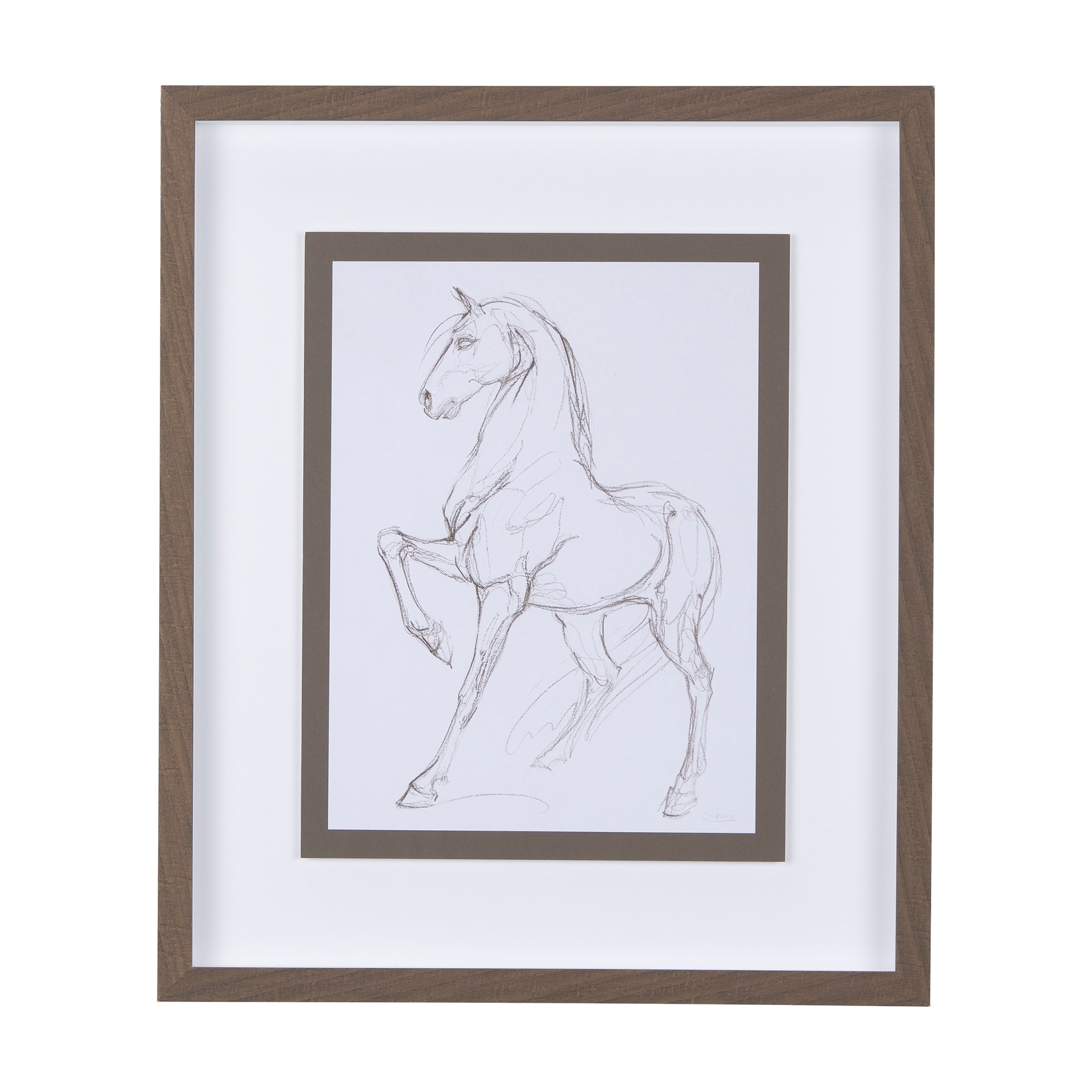 Horse II by Mercana Studio a Hand Embellished Textured Framed Art Print Matted under Glass