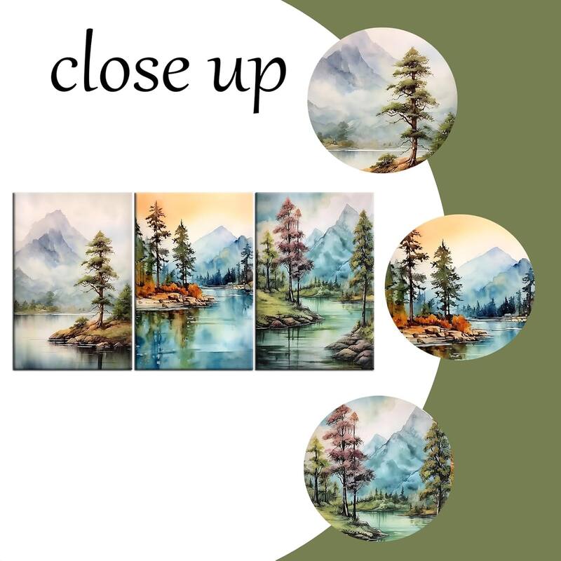 Forest Canvas Wall Art Home Decor 3 Piece