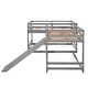 preview thumbnail 23 of 25, L-Shaped Full and Twin Size Wooden Bunk Bed with Slide and Short Ladder