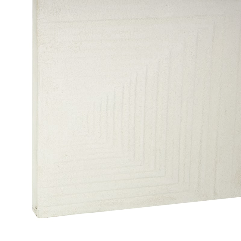 Metal Geometric Layered Square Cube Perspective Wall Decor with Sandstone Texture - Set of 2 Cream - Roche River Decor