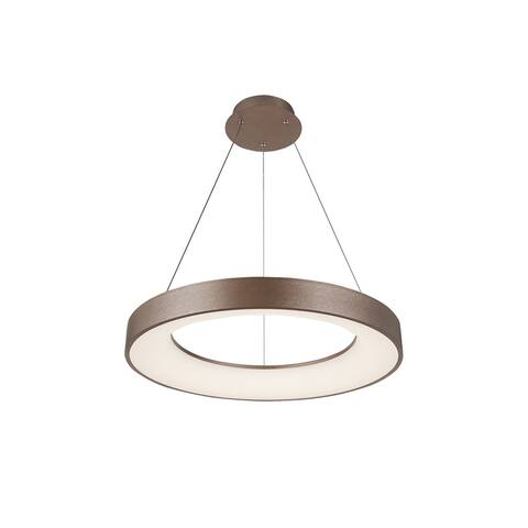 EVOLV Acryluxe Sway 15-inch Round LED Pendant Light with Opal Acrylic