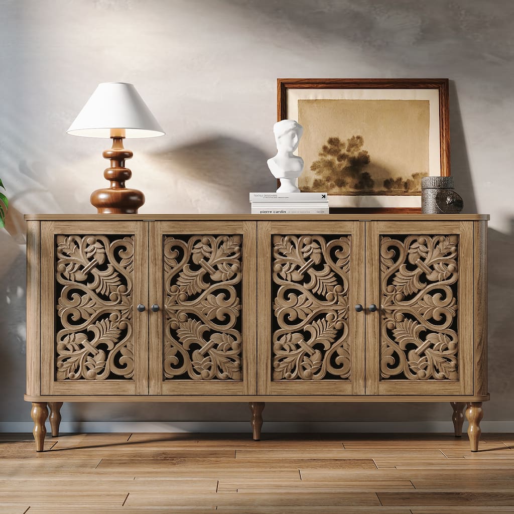 63" Wide Vintage Sideboard Cabinet