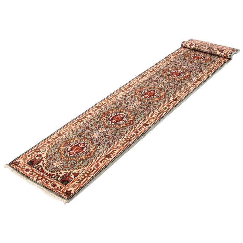 ECARPETGALLERY Hand-knotted Serapi Heritage Light Blue Wool Rug - 2'7 x 20'1