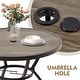 preview thumbnail 42 of 41, EROMMY Outdoor Dining Set, Swivel Rocking Chairs, Rectangular Table w Umbrella Hole, Patio Furniture Set for Backyard