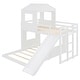 preview thumbnail 11 of 15, Playhouse-inspired Style Twin Over Full Wooden Bunk Bed,Loft Bed with Playhouse,Farmhouse, Ladder, Slide and Guardrails