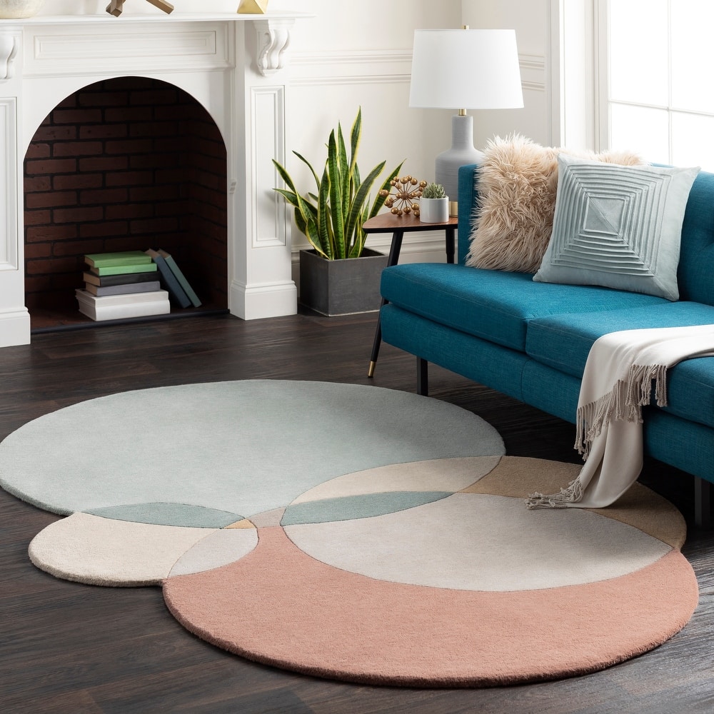 Livabliss Martela Handmade Mod Geometric Wool Area Rug