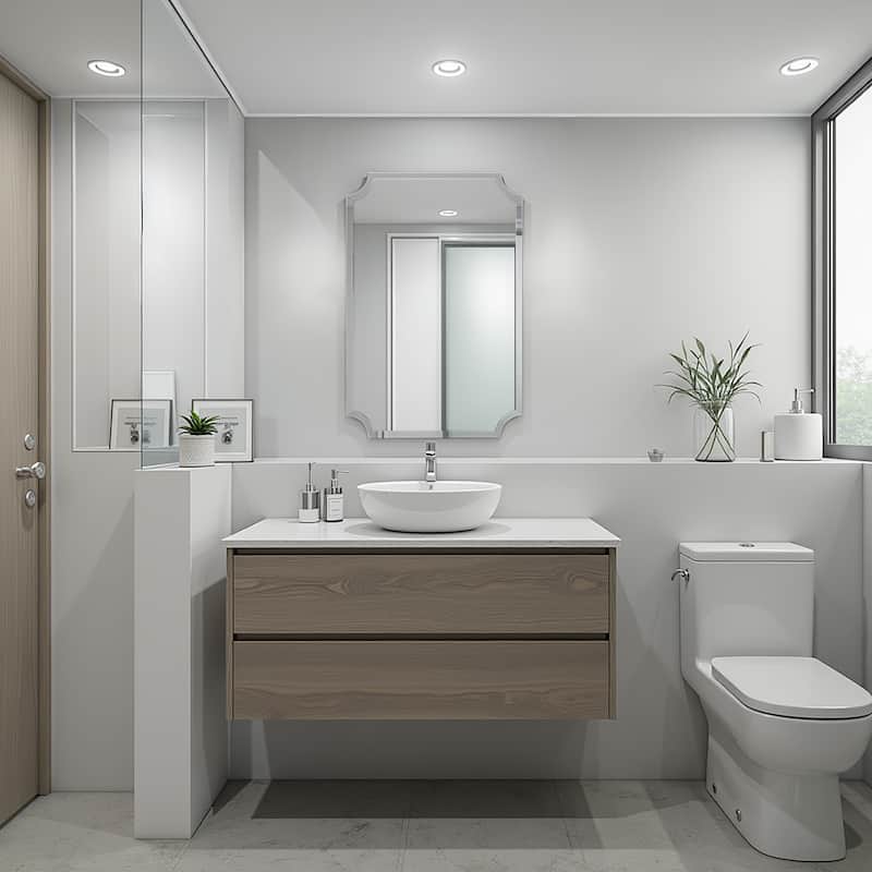 Allan Andrews Copper Grove Bromley Scalloped Frameless Wall Mirror - 24 x 36