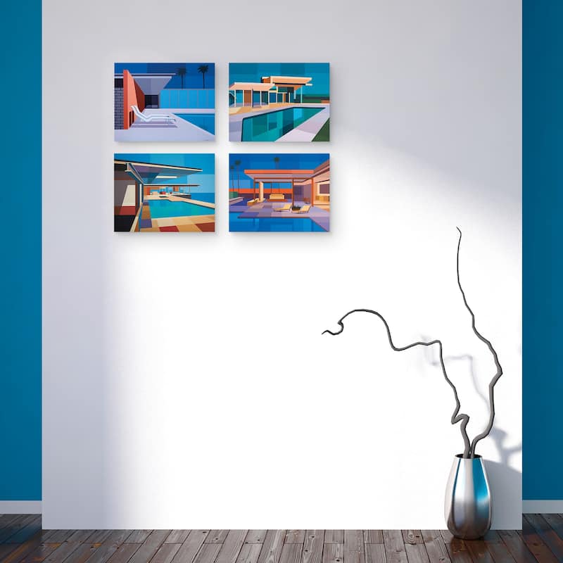 Modernist Set of 4 Canvas Art Prints