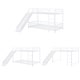 preview thumbnail 12 of 38, Unique Design Twin over Twin Size Metal Bunk Bed with Slide and Guardrails