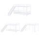 preview thumbnail 12 of 18, White Twin over Twin Size Metal Bunk Bed with Slide & Guardrails