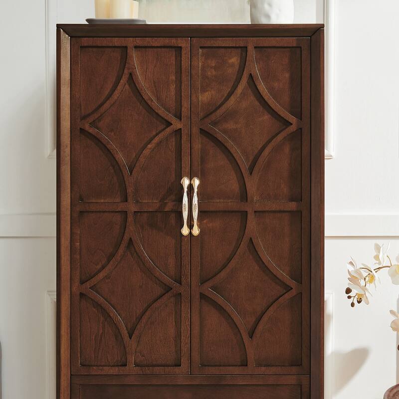 Retro Storage Cabinet with Doors and Drawers for Entryway Hallway Living Room Kitchen