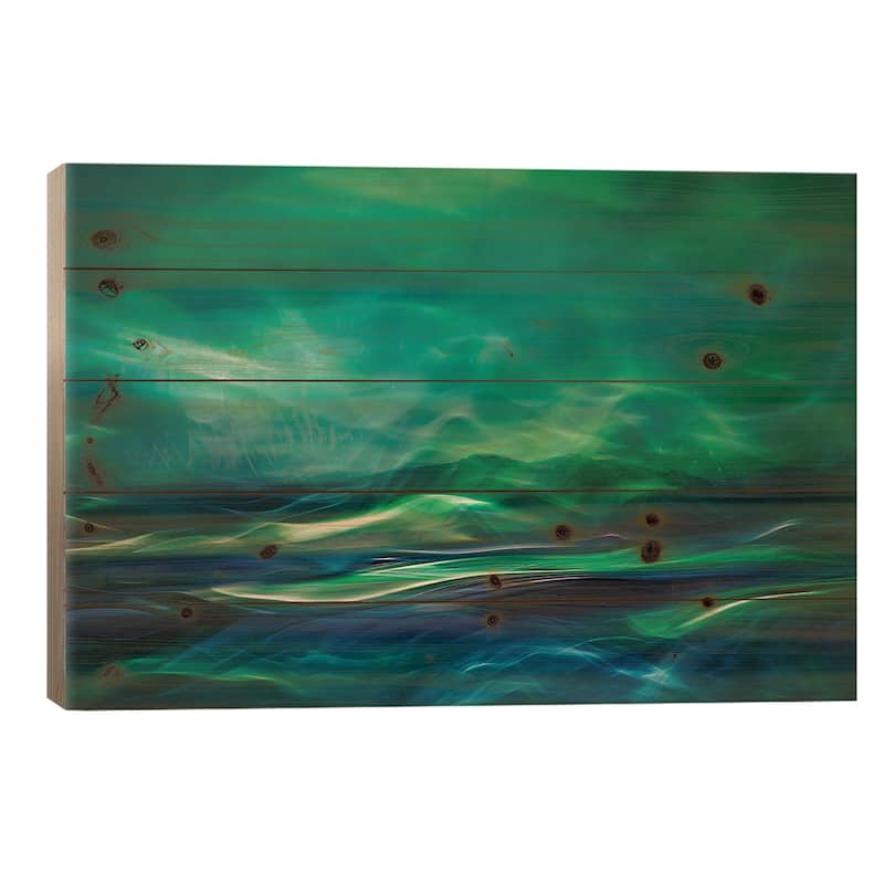 Northern Lights Print On Wood by Willy Marthinussen - Multi-Color - 18x26x1.5