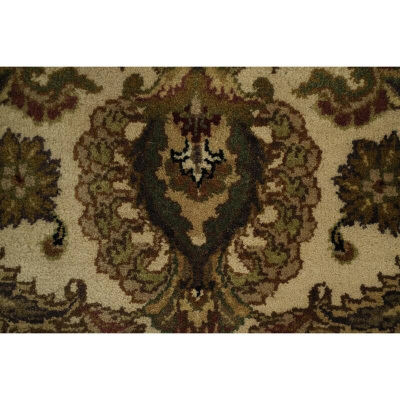 Hand Knotted Oriental 100% Wool Carpet Traditional All-Over Black Agra Area Rug - 9' 10'' X 8' 0''