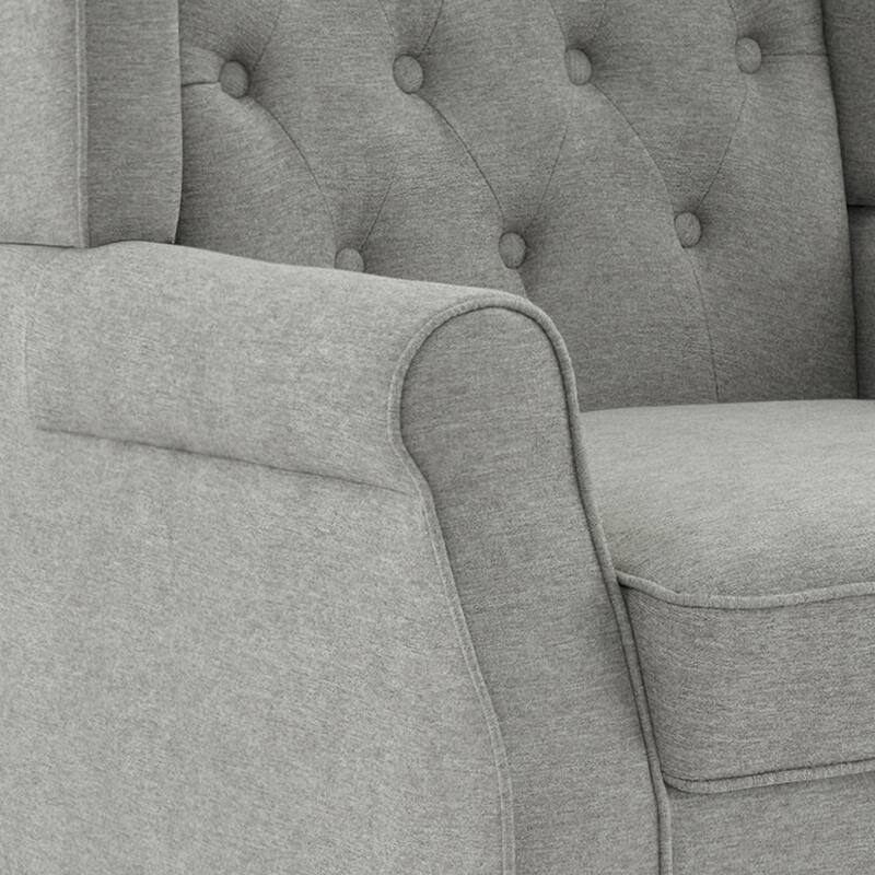 Button-Tufted Accent Club Chair Wingback Armchair Set of 2