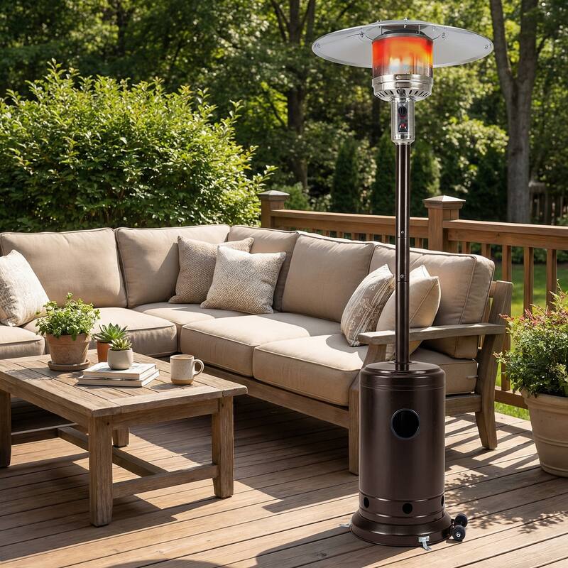 Gymax 50000 BTU Patio Propane Heater w/ Stainless Steel Burner & Safe